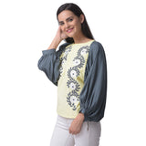 Light Yellow Applique Work Top