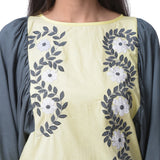 Light Yellow Applique Work Top