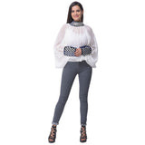White Gota Patti Sheer Top