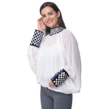 White Gota Patti Sheer Top