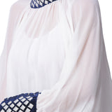White Gota Patti Sheer Top