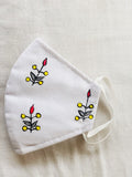 Madhubani Floral Motif White Masks