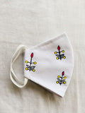 Madhubani Floral Motif White Masks