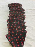 Floral glitter motif black mask