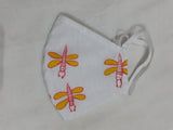 Yellow Butterflies Motif White Mask