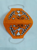 Orange Hand-Embroidered Mask
