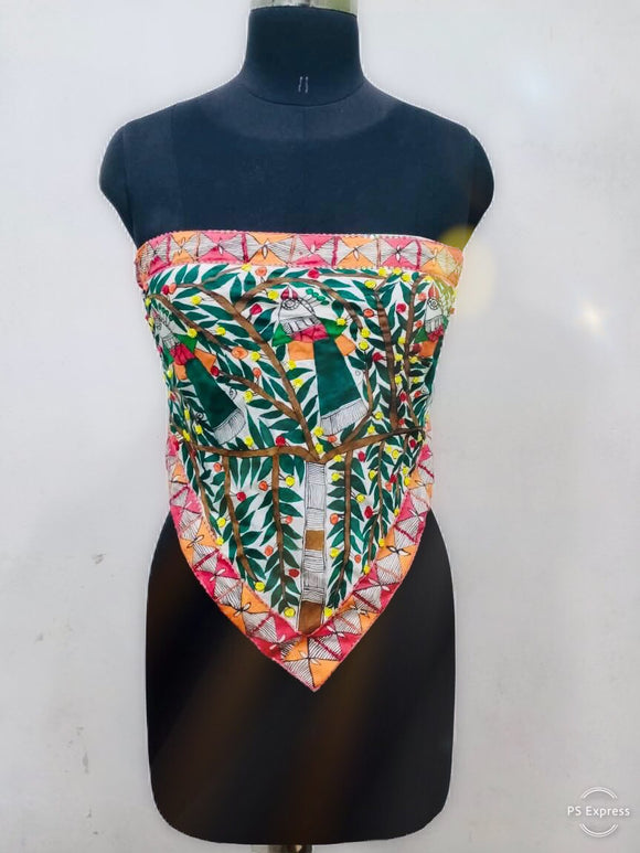 Madhubani Painted Embellished Tube Top