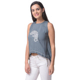 Grey Hand Embroidered Top