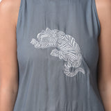 Grey Hand Embroidered Top