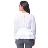 White Khadi Embroidered Top