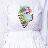 White Khadi Embroidered Top