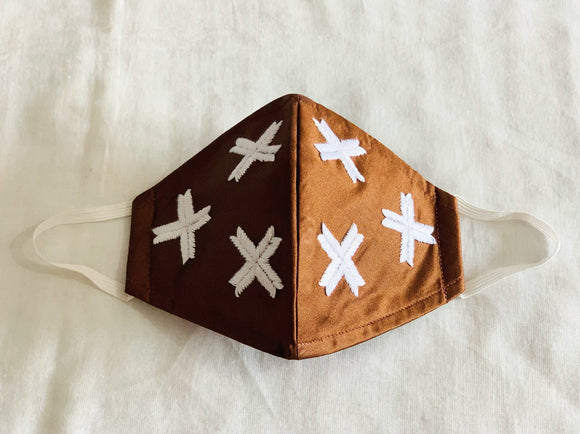 Brown Phullkari Mask