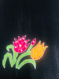 Black Satin Kantha Embroidered Top
