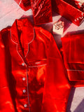 Zodiac Embroidered Satin Pyjama Set