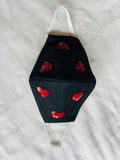 Glitter Heart Motif Black Mask
