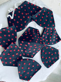 Floral glitter motif black mask