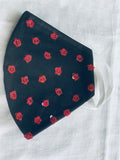 Floral glitter motif black mask