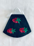 Strawberry Glittery Motif Black Masks