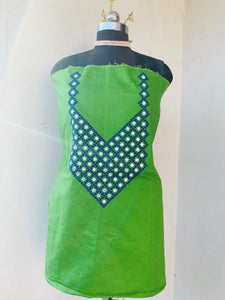 Green Sindhi Mirror Artwork Unstitched Kurti
