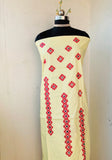 Yellow Sindhi Mirror Artwork Unstitched Kurti