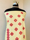 Yellow Sindhi Mirror Artwork Unstitched Kurti