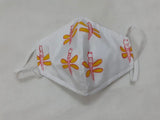 Yellow Butterflies Motif White Mask